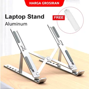 P3 - Aluminium Metal Foldable Laptop Stand Notebook Tablet Adjustable Anti Slip Holder Portable Universal - BLACK