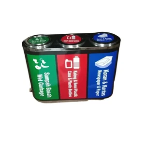 Tempat Sampah 3in1 tempat sampah stainless 3 in 1 120 x 34 x 75