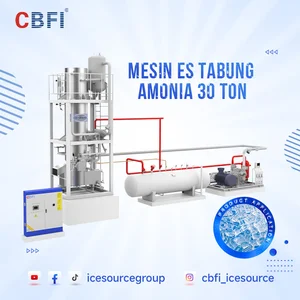 Mesin Es Tube / Kristal 30 Ton/Hari CBFI AT30 – Refrigerant Ammonia Tube Ice Machine