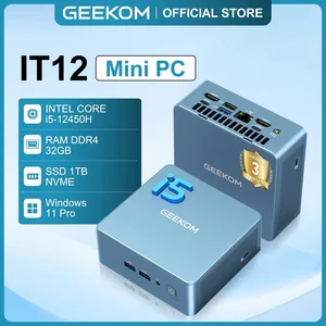 GEEKOM Mini PC IT12 3-Year Coverage Intel i5-12450H Mini Computers RAM 32GB 1TB SSD Windows 11 Pro