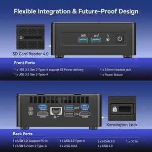 Geekom Mini PC Gaming IT15 Ultra 9 285H 32GB DDR5 2TB SSD Intel Arc 140T GPU Windows 11 Pro Wifi 7