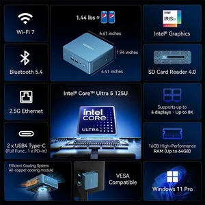 GEEKOM IT12 MAX Mini PC - Intel Ultra 5 RAM 16GB/500GB SSD Windows 11 Pro Garansi 3 Tahun - 16GB/500GB SSD