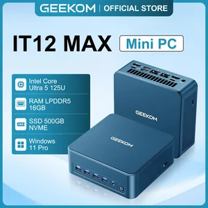 GEEKOM IT12 MAX Mini PC - Intel Ultra 5 RAM 16GB/500GB SSD Windows 11 Pro Garansi 3 Tahun - 16GB/500GB SSD