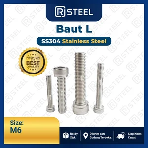 RJ Steel SS304 (L) Baut L M.6/ Baut L Stainless 304/ Socket cap bolt