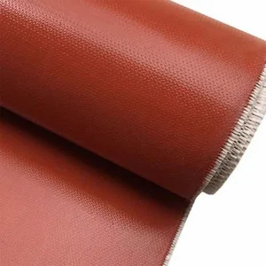 Silicon Fiberglass Cloth Merah Kain Isolasi Tahan Panas Industri