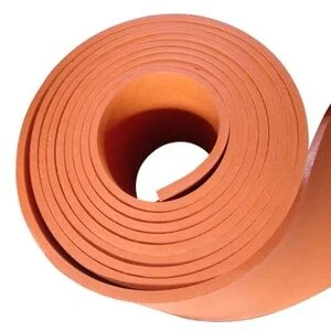 Rubber Skirting Orange Shore A 60 Tebal 10mm x 250mm x 10.000mm untuk Conveyor Industri