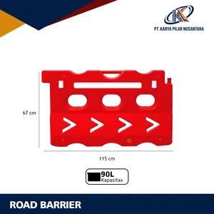 HDPE Road Barrier 90 Liter, Pembatas Jalan, Dimensions 115 x 26 x 67 cm