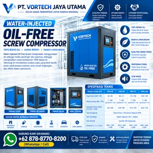 Water-Injected Oil-Free Screw Compressor Kompresor Screw Bebas Oli untuk Industri PT. Vortech Jaya Utama