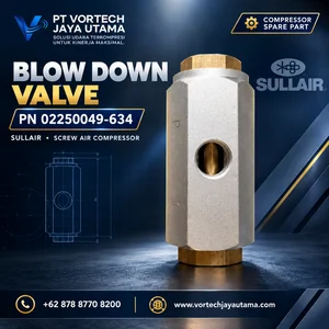 Blow Down Valve 02250049-634 Sullair Valve Kompresor Screw Air Compressor