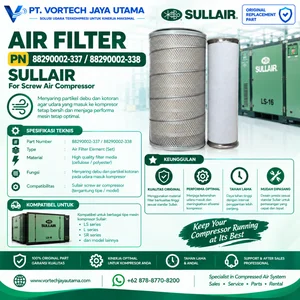 AIR FILTER 88290002-337 & 88290002-338 SULLAIR Filter Udara Kompresor Screw