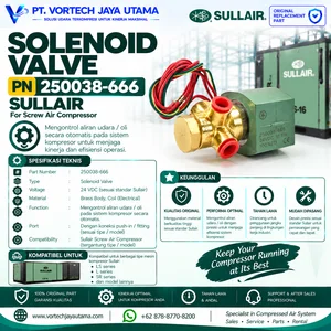 SULLAIR SOLENOID VALVE 250038-666 Solenoid Valve Kompresor Screw Air Compressor