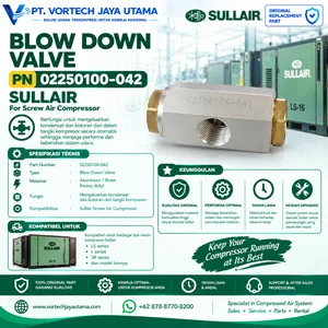 Blow Down Valve 02250100-042 Sullair Valve Kompresor Screw Air Compressor