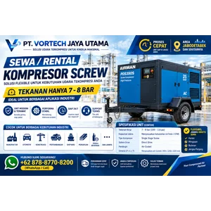 Sewa Kompresor Screw 7–8 Bar Jabodetabek Rental Air Compressor Industri – PT Vortech Jaya Utama