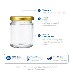 Jar Kaca Bulat 100ml Food Grade