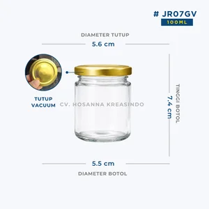 Jar Kaca Bulat 100ml Food Grade