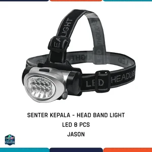 SENTER KEPALA LED 8 PCS TERANG LENGKAP HEAD STRAP SENTER PROYEK MEREK JASON