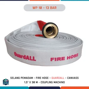 Selang Pemadam Kebakaran GUARDALL Canvass 1.5" x 30M - Fire Hose 10 Bar Coupling Machino