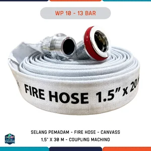 Selang Pemadam Kebakaran Canvass 1.5" x 30M - Fire Hose 10 Bar Coupling Machino