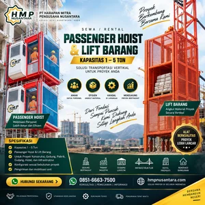 Passenger Hoist dan Lift Barang Kapasitas 1-5 Ton PT HMPN Binjai