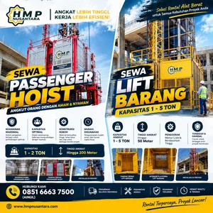 Passenger Hoist dan Lift Barang Kapasitas 1-5 Ton PT HMPN Pematangsiantar
