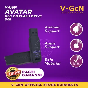 FLASHDISK V-GEN AVATAR 16GB WARNA HITAM PUTIH DAN MERAH