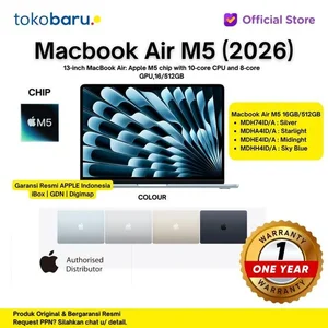 Macbook Air M5 2026 13 Inch 16/512GB RESMI INDONESIA