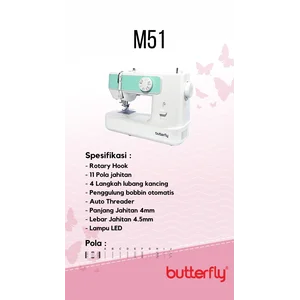 Mesin Jahit Portabel Rumah Tangga BUTTERFLY M51