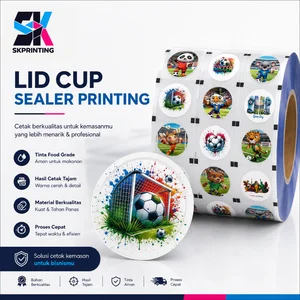 Lid Cup Sealer Printing Custom Roll Food Grade Cetak Logo Full Color Edisi Terbatas