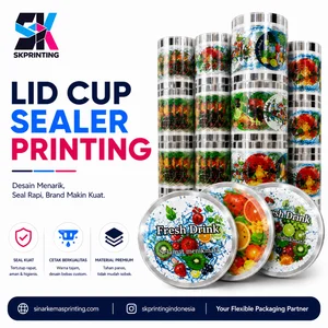 Lid Cup Sealer Printing Kemasan Minuman Food Grade Halal