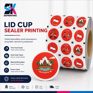 Lid Cup Sealer Kemerdekan Printing Roll Desain Logo Custom Edisi Terbatas
