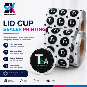 Lid Cup Sealer Printing Food Grade Roll Printing untuk Gelas PET PP