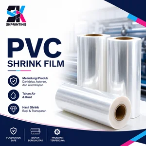 PVC Shrink Film Plastik Kerut untuk Kemasan Botol dan Produk Retail