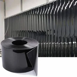 PVC Strip Curtain Opaque Black untuk Partisi Industri