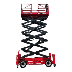 Scissor Lift Medan Kasar HS1218ERT Kapasitas Angkat 360 Kg
