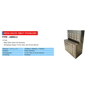 MEJA RACIK OBAT STAINLESS TYPE AMRO-2 Peralatan Medis Lainnya