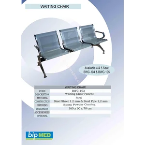 Kursi Tunggu Pasien 3 Seat Ukuran 200 X 60 X 80 Cm