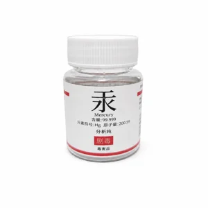 Liquid mercury china kemurnian 99.999% kemasan 1kg