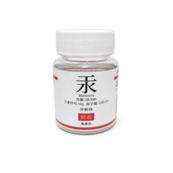 Liquid mercury china kemurnian 99.999% kemasan 1kg