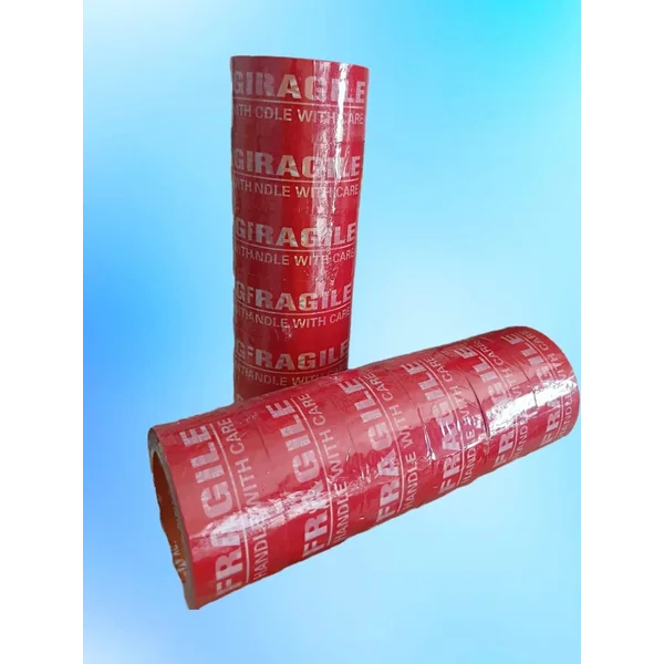 Lakban Fragile Merah Perekat Kemasan Barang