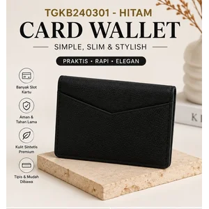 Dompet kartu bahan kulit - Card Wallet TGKB240301 Hitam