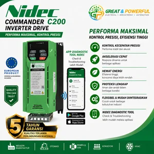 Nidec Control Techniques Emerson Commander C200 4kW 5HP 9.4A  380VAC C200-03400094A10100AB100 Inverter VFD/VSD Drive with 5-Year Warranty and Installation Service