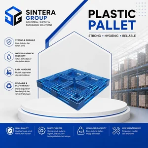 SINTERA PLASTIC - Palet Plastik 110x110x12cm - Bekas - Biru