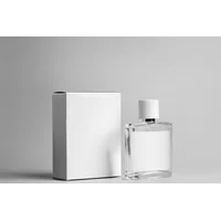 mockup botol dan kotak kemasan parfum/50 ml