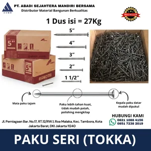 TOKKA Paku Seri dalam Dus 27 kg Ukuran 1½–5 Inci