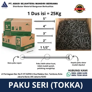 Paku Seri Berdus 25 kg Merek TOKKA Bermata Tajam
