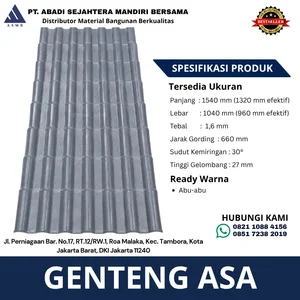 Genteng ASA Sintetis Abu Abu Metal 1.6mm