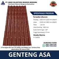 Genteng Metal ASA Sintetis Cokelat 1.6mm