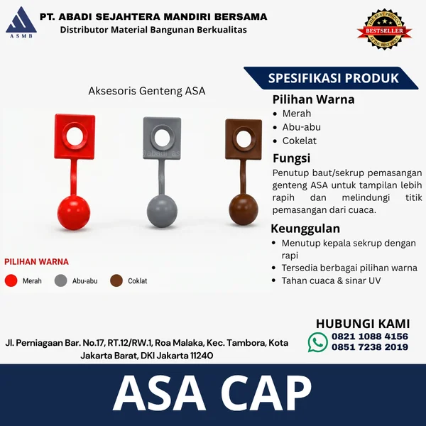 Penutup Kepala Sekrup Genteng Metal ASA Cap