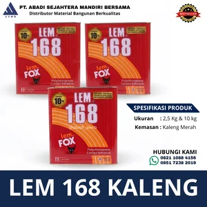 Lem Kuning Fox 168 Kaleng Merah Perekat Kontak HPL Kayu Leather