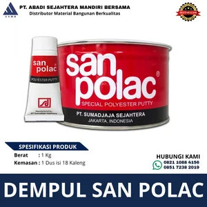 Dempul Plastik San Polac Special Polyester Putty Kaleng 1 Kg